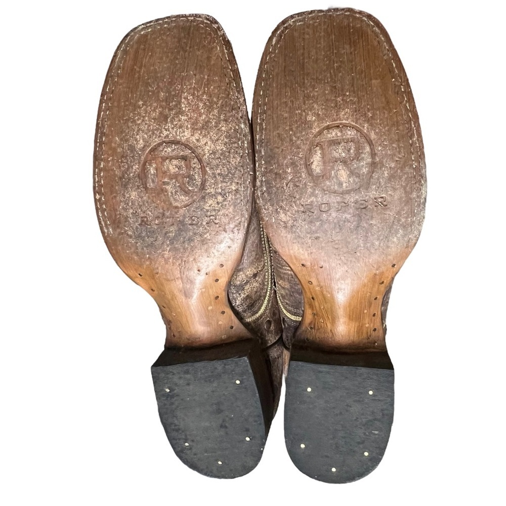 Roper Women’s Handmade Tan Leather Boots Size 10 - Picture 6 of 8